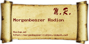 Morgenbeszer Rodion névjegykártya